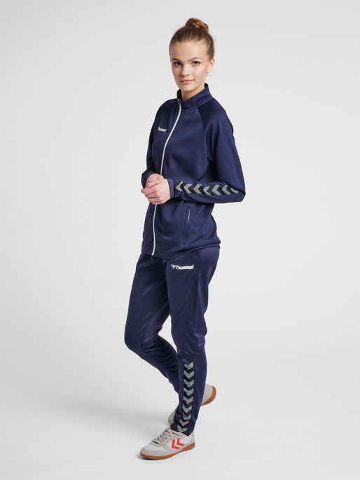 hmlAUTHENTIC WOMEN POLY ZIP JACKET, MARINE, model