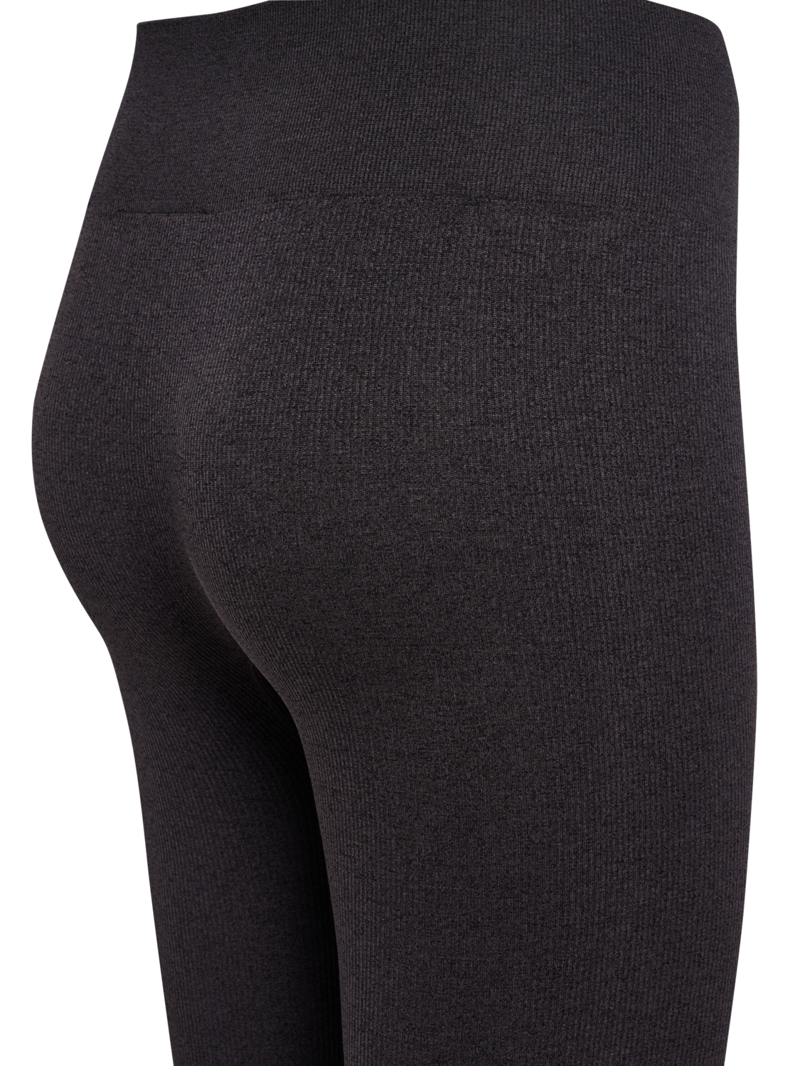 hmlYOGA SEAMLESS RIB MW TIGHTS, BLACK MELANGE, packshot