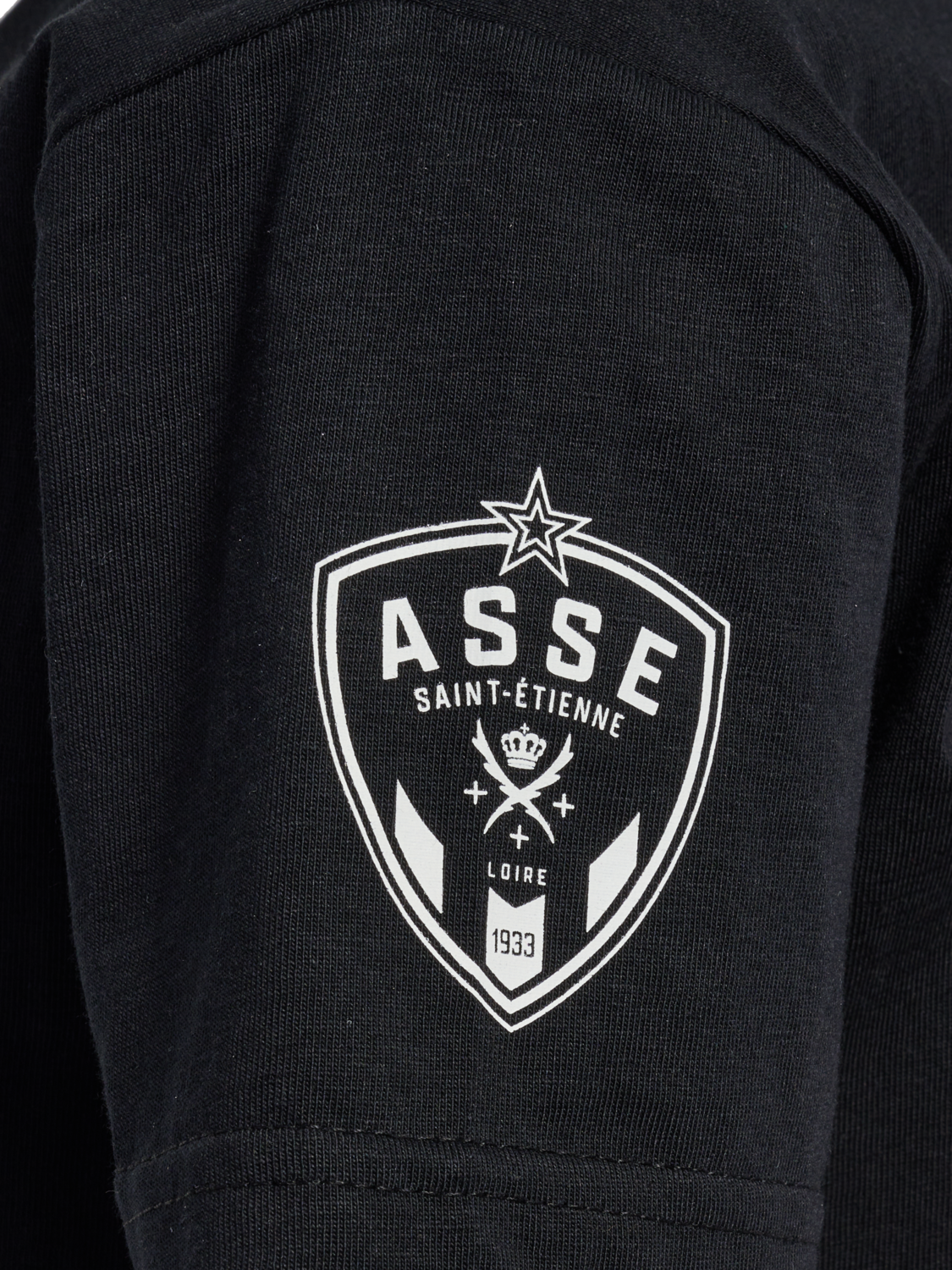 ASSE FAN AS SAINT ETIENNE TEE KIDS, BLACK, packshot