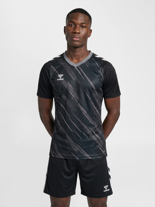 hmlMATCH TRIUMPH JERSEY S/S, BLACK/STEEL GRAY, model