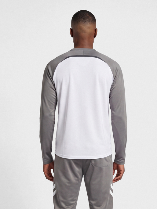 hmlLEAD 2.0 CREW SWEAT, WHITE/STEEL GRAY, model