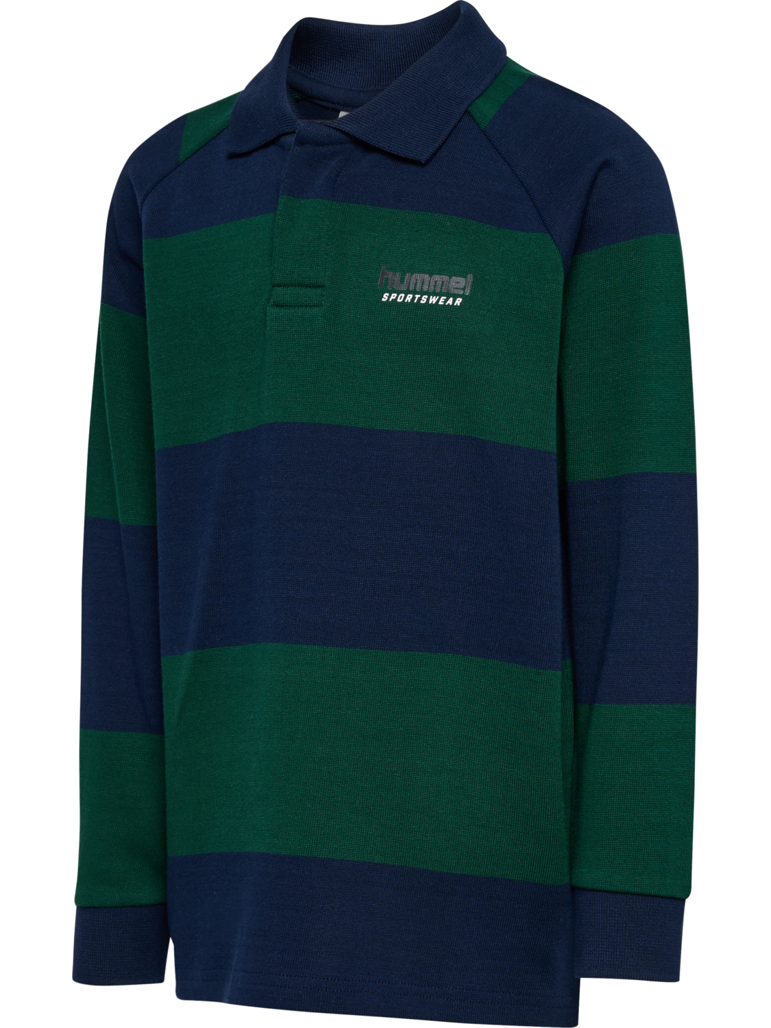 hmlJR LOOSE STRIPED POLO L/S, DRESS BLUES, packshot