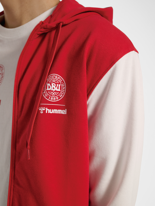 DBU 26 FAN RED-WHITE ZIP HOOD, TANGO RED/WHITE, model