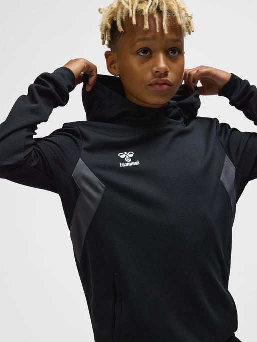 hmlAUTHENTIC PL HOODIE KIDS, BLACK, model