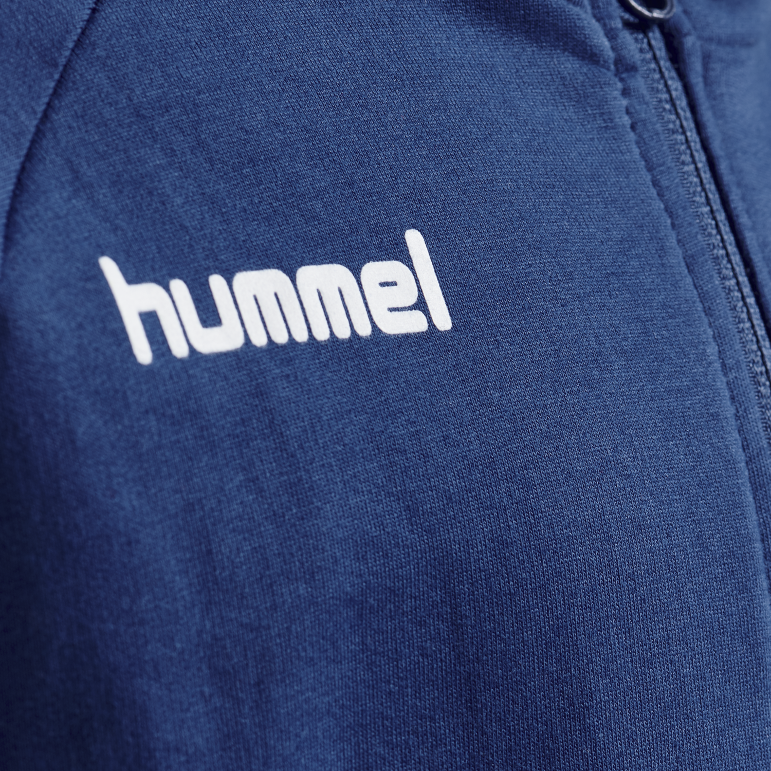 HMLGO KIDS COTTON ZIP HOODIE, TRUE BLUE, packshot