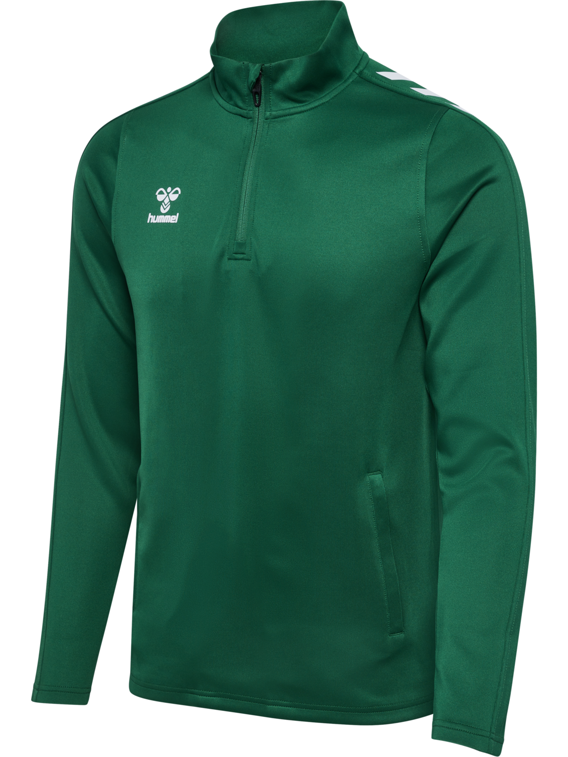 hmlCORE XK HALF ZIP POLY SWEAT, EVERGREEN, packshot