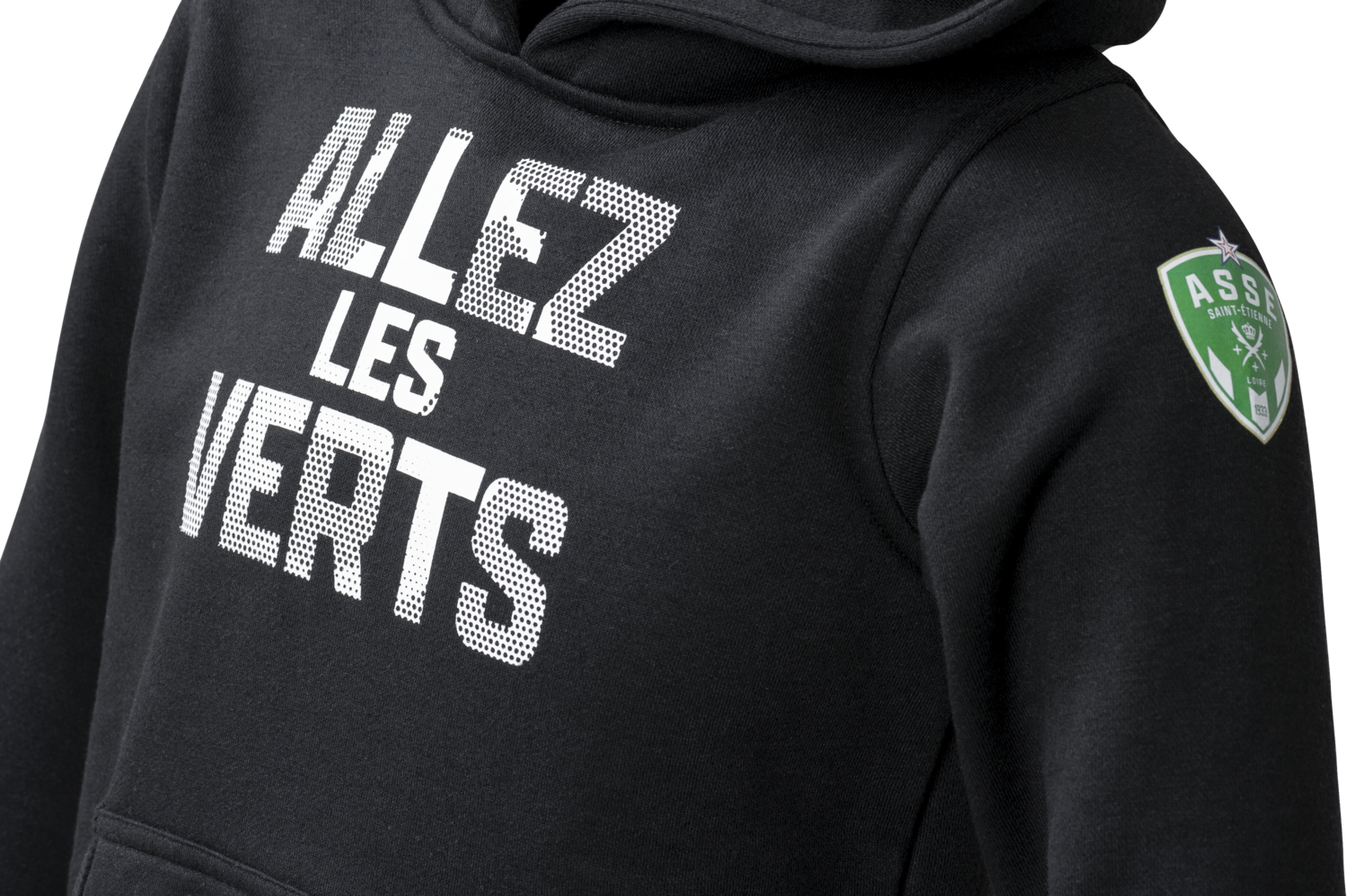 ASSE ALLEZ LES VERTS HOODIE KIDS, BLACK, packshot