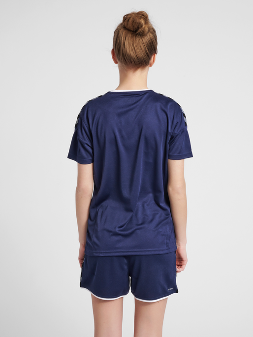 hmlAUTHENTIC POLY JERSEY WOMAN S/S, MARINE, model