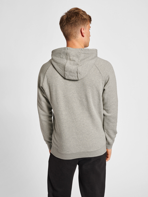 hmlRED CLASSIC HOODIE, GREY MELANGE, model