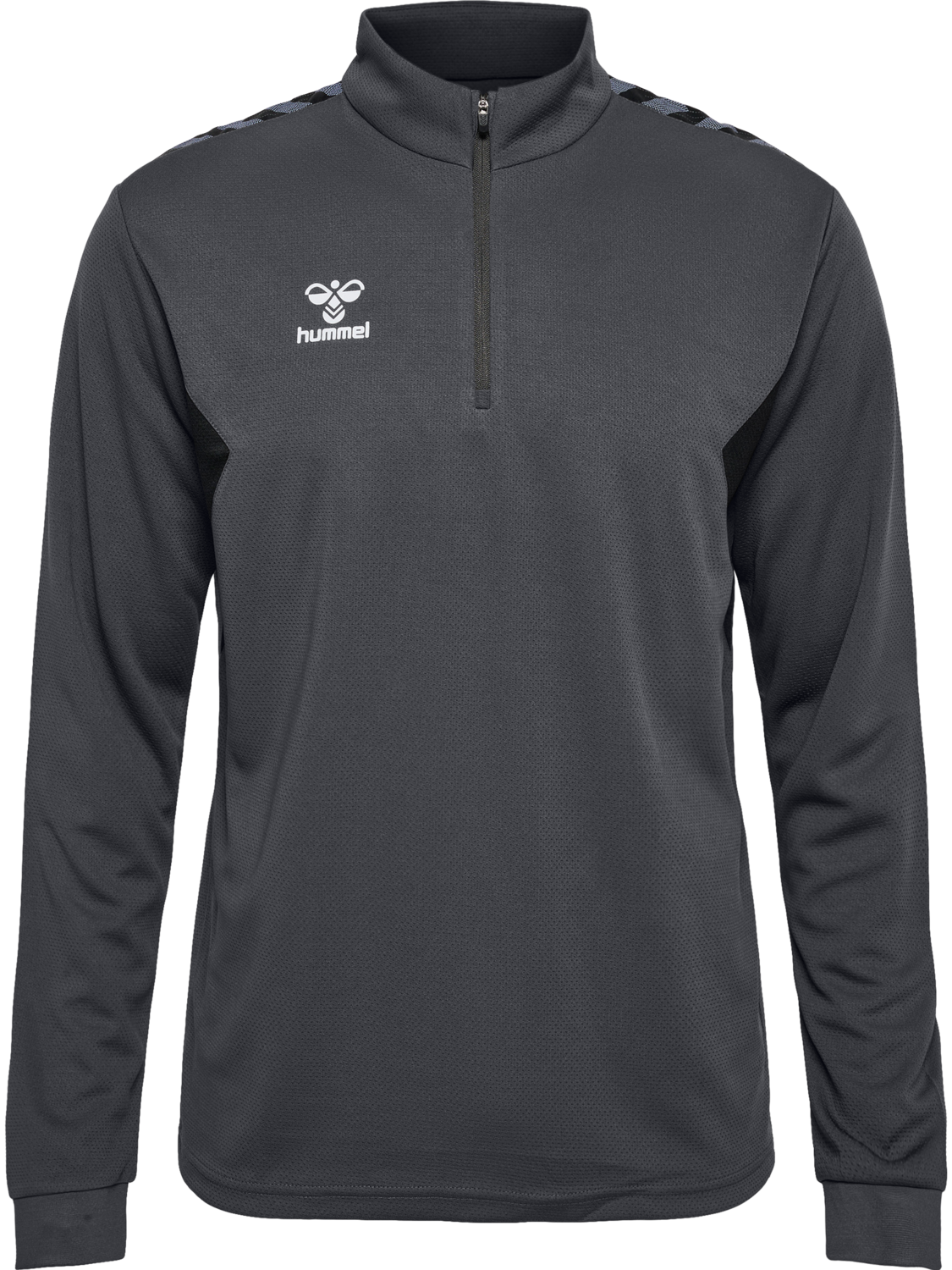 hmlAUTHENTIC HALF ZIP SWEAT, ASPHALT, packshot