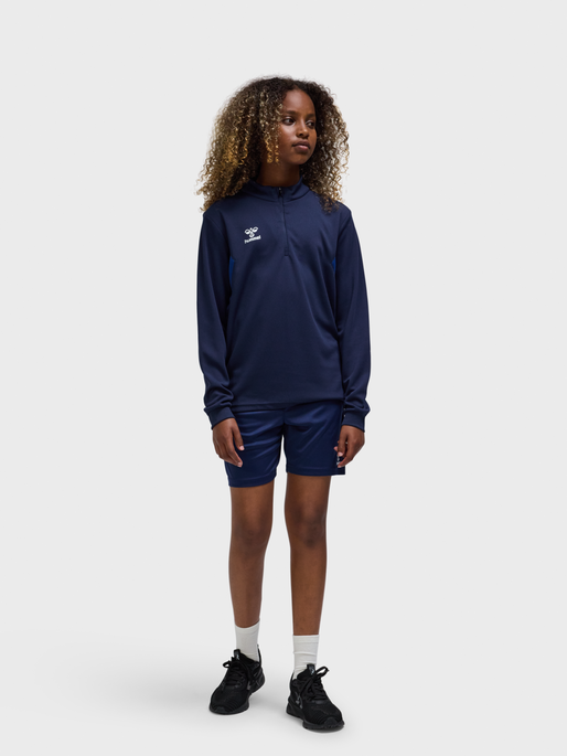 hmlAUTHENTIC HALF ZIP SWEAT KIDS, MARINE, model