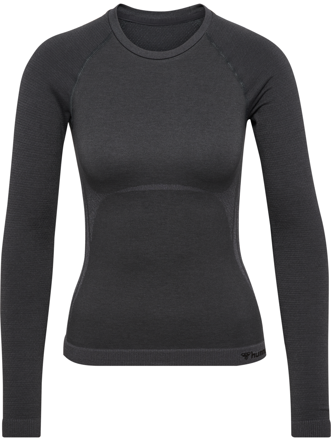 hmlCLEA SEAMLESS TIGHT T-SHIRT L/S, EBONY, packshot