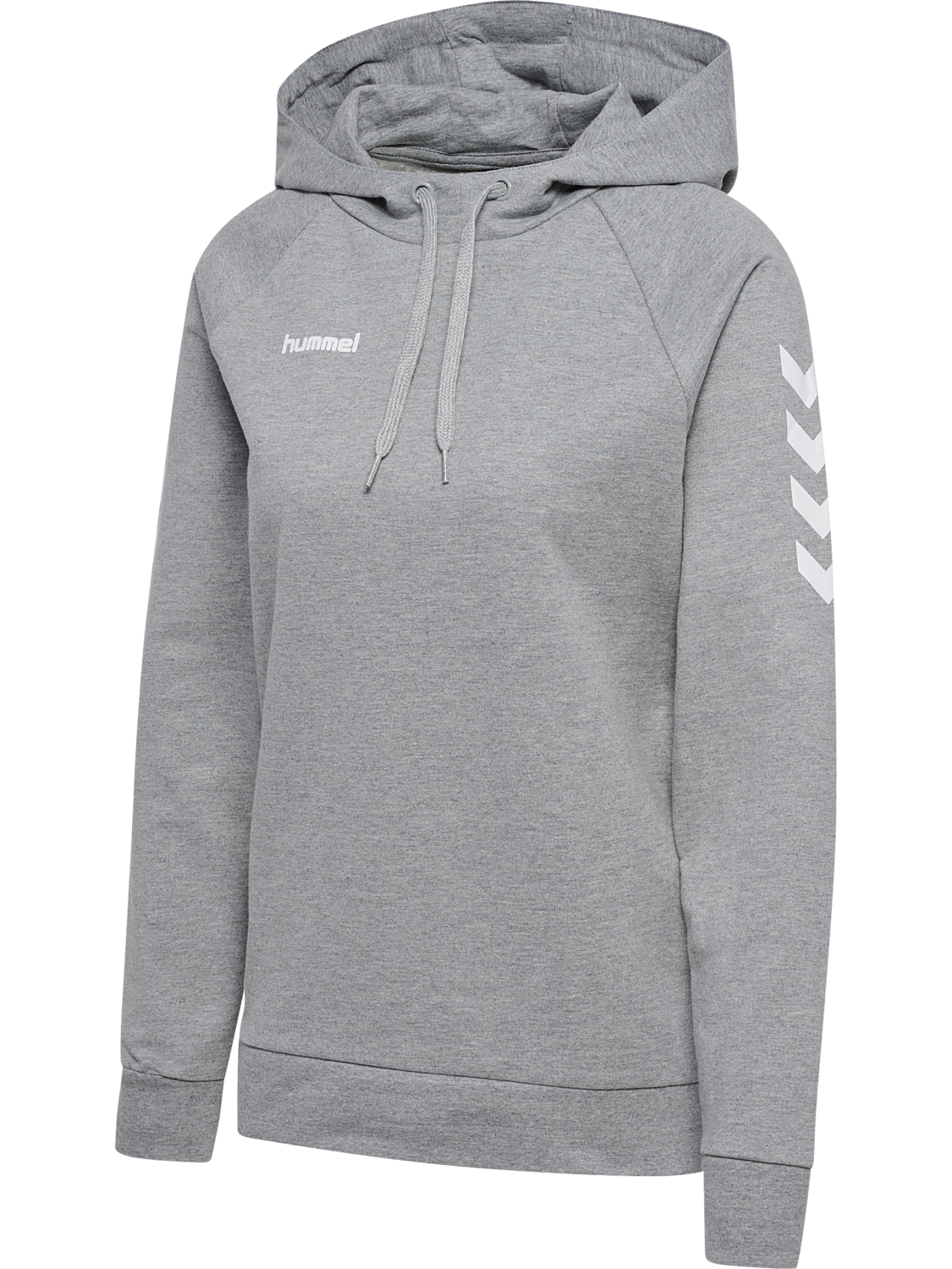 HMLGO COTTON HOODIE WOMAN, GREY MELANGE, packshot