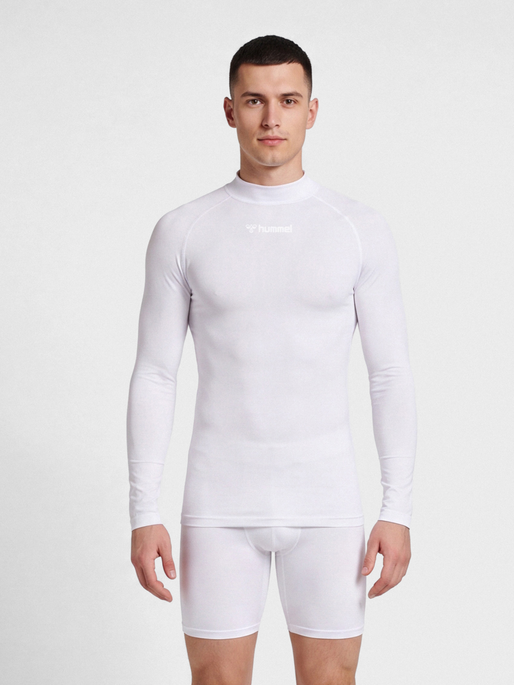 hmlBL COMFORT 2.0 MOCKNECK TEE L/S, WHITE, model