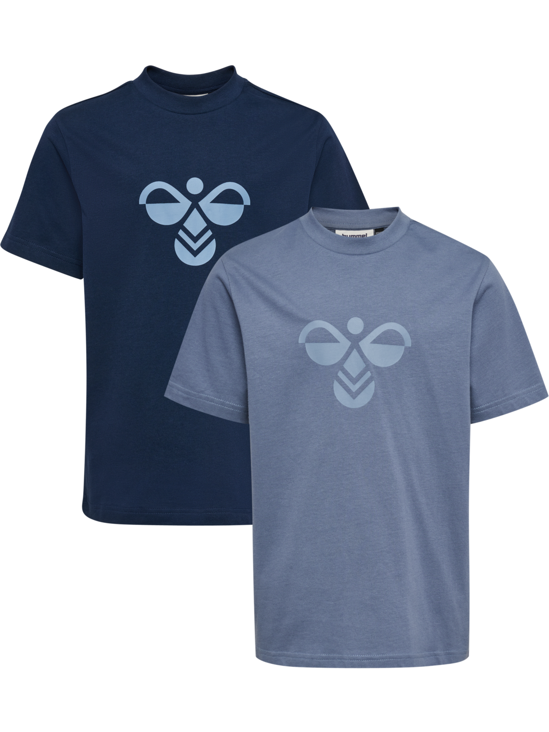 hmlJR REG TUKAS 2-PACK T-SHIRT S/S, DRESS BLUES/FLINT STONE, packshot