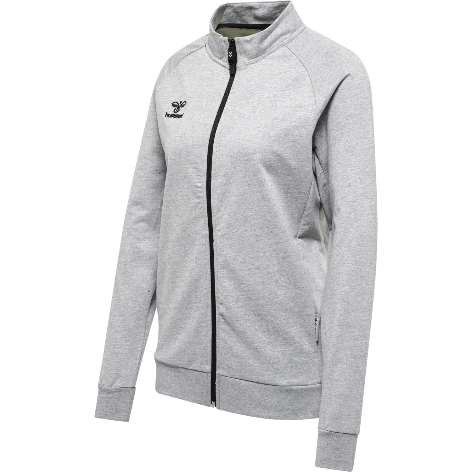 hmlMOVE GRID COTTON ZIP JACKET WOMA, GREY MELANGE, packshot