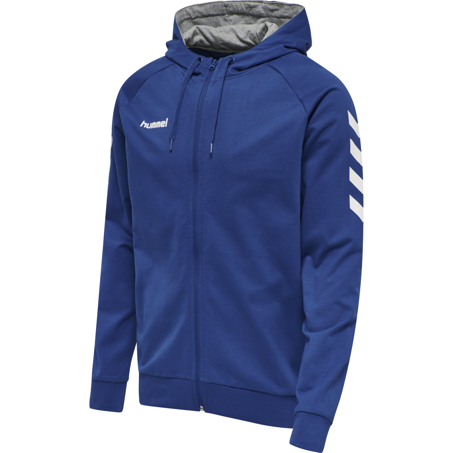 HMLGO COTTON ZIP HOODIE, TRUE BLUE, packshot