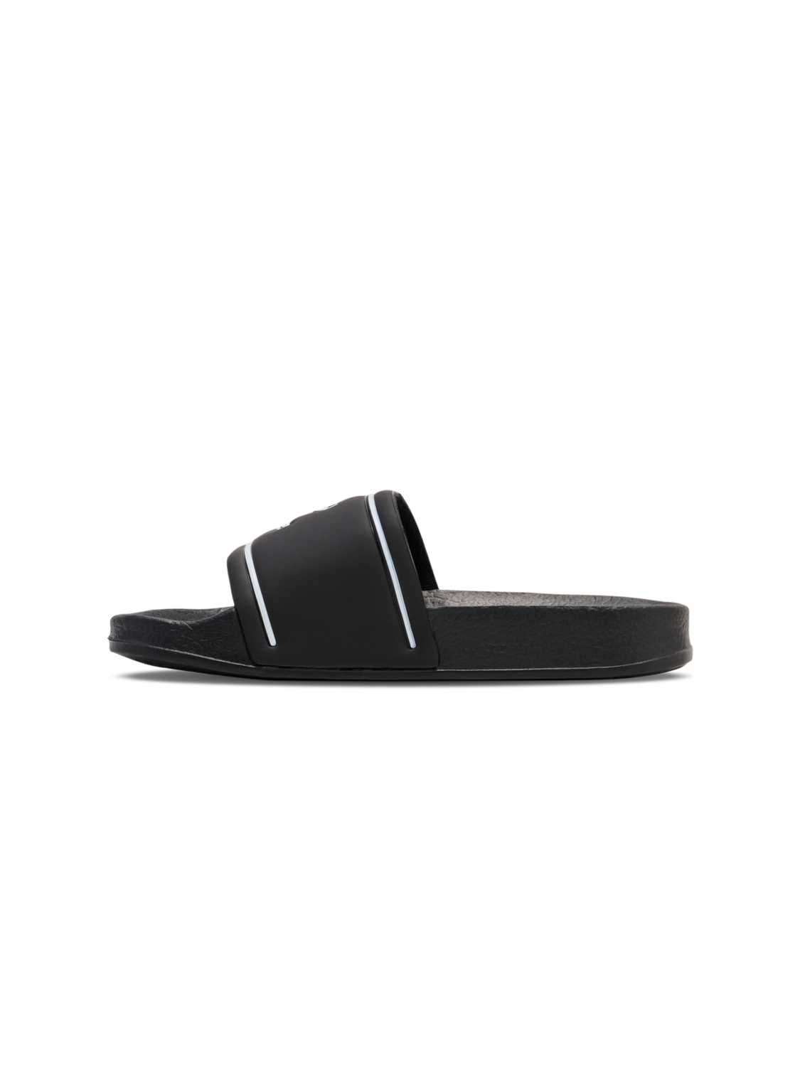 POOL SLIDE JR , BLACK/WHITE, packshot