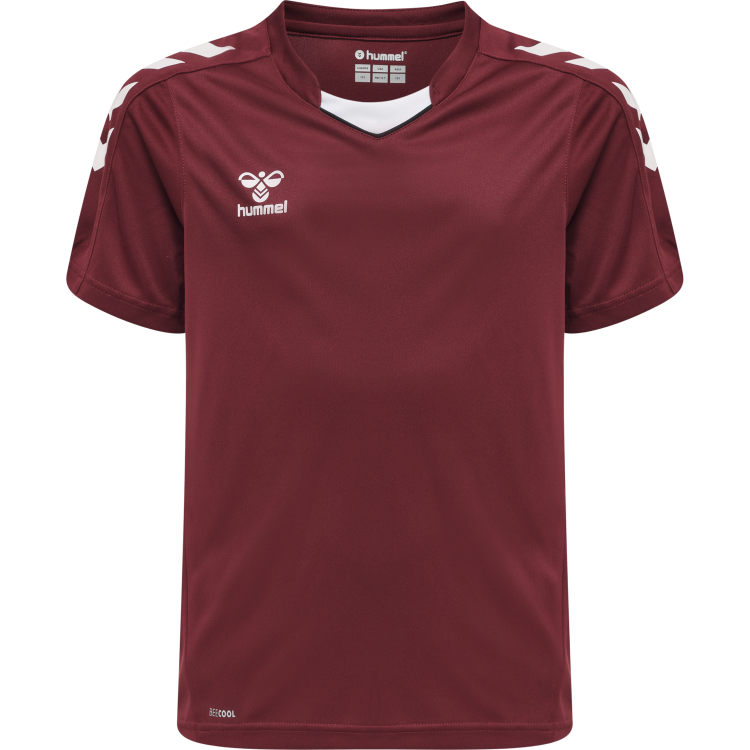 hmlCORE XK POLY JERSEY S/S KIDS, MAROON, packshot