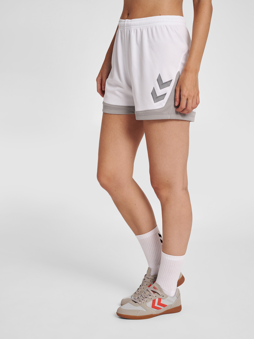 hmlLEAD WOMENS POLY SHORTS, WHITE, model
