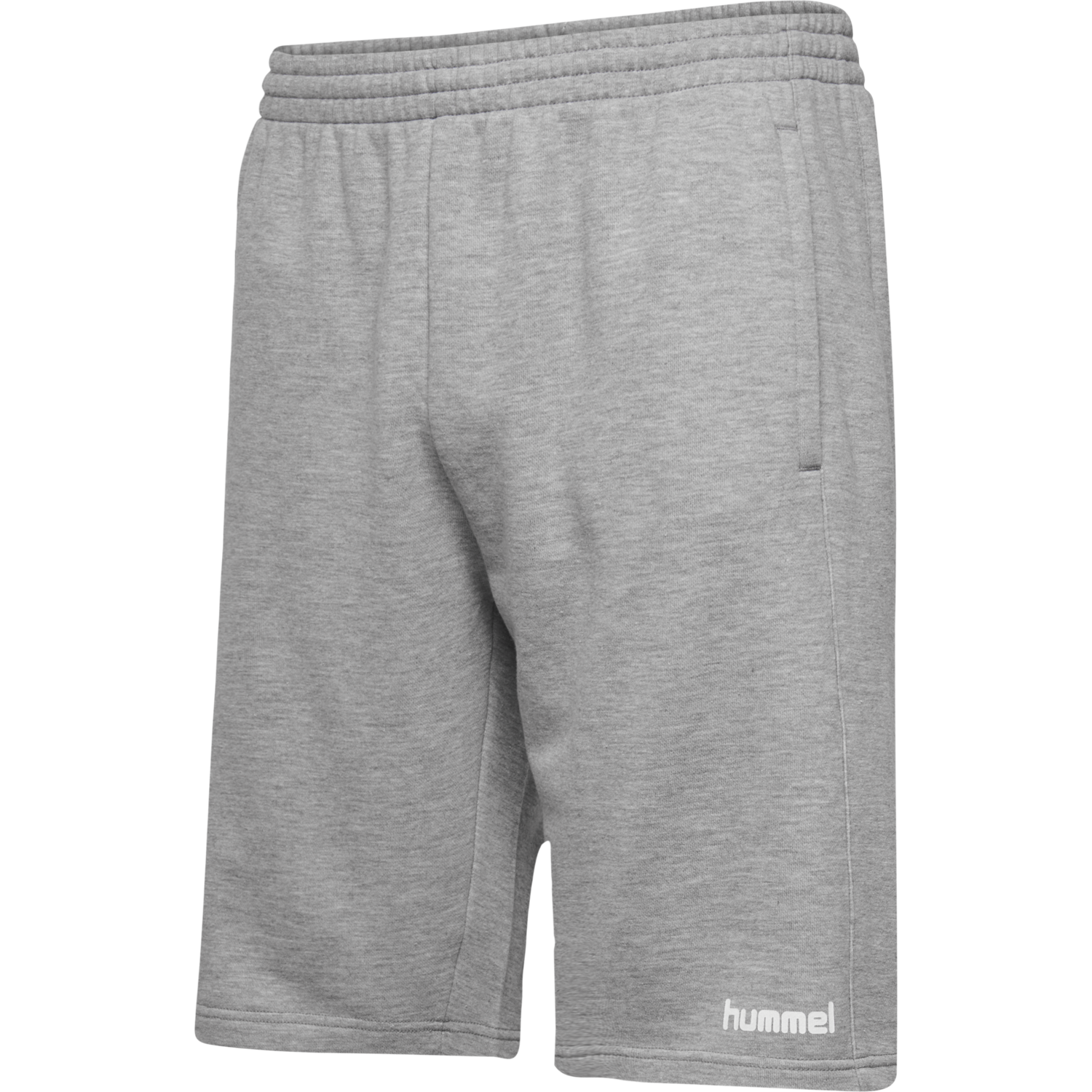 HMLGO COTTON BERMUDA SHORTS, GREY MELANGE, packshot