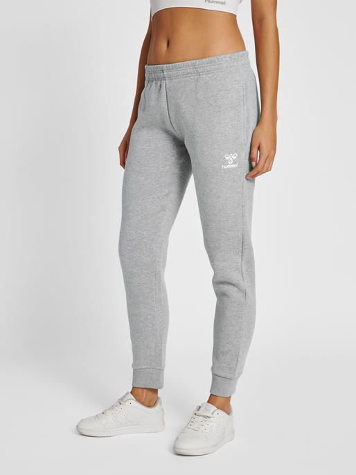 hmlMOVER COTTON CUFF PANTS WOMAN, GREY MELANGE, model