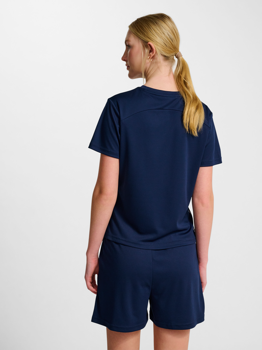 hmlPULSE TRAINING W T-SHIRT S/S, DRESS BLUES, model