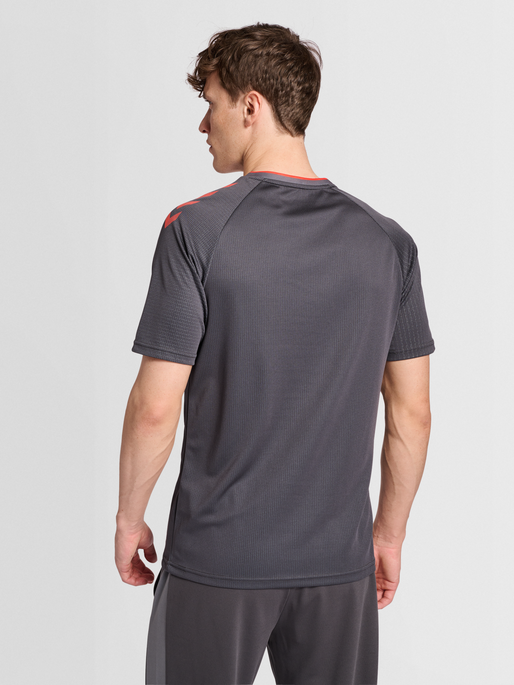 hmlPRO GRID TRAINING JERSEY S/S, FORGED IRON/QUIET SHADE, model