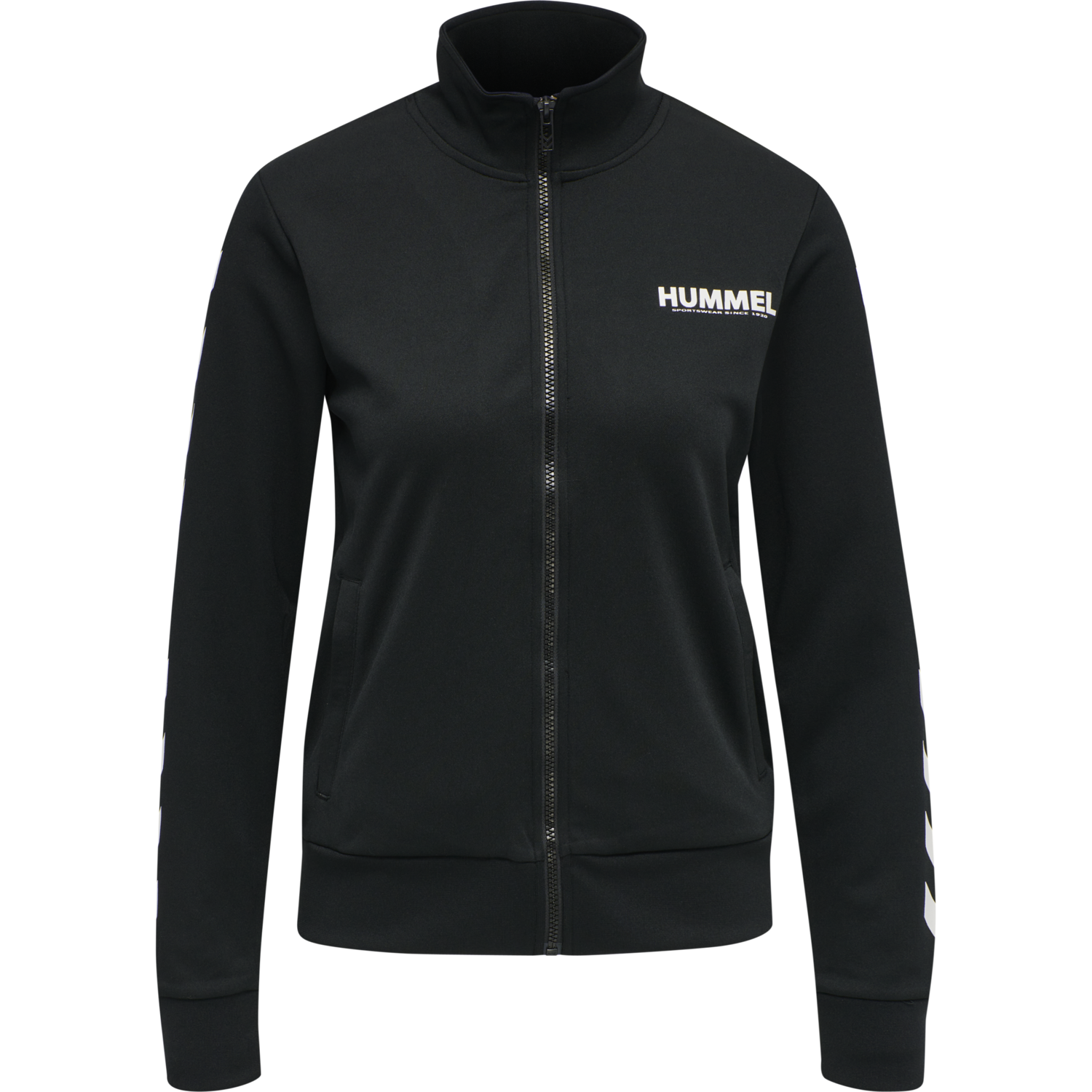 hmlLEGACY POLY WOMAN ZIP JACKET, BLACK, packshot