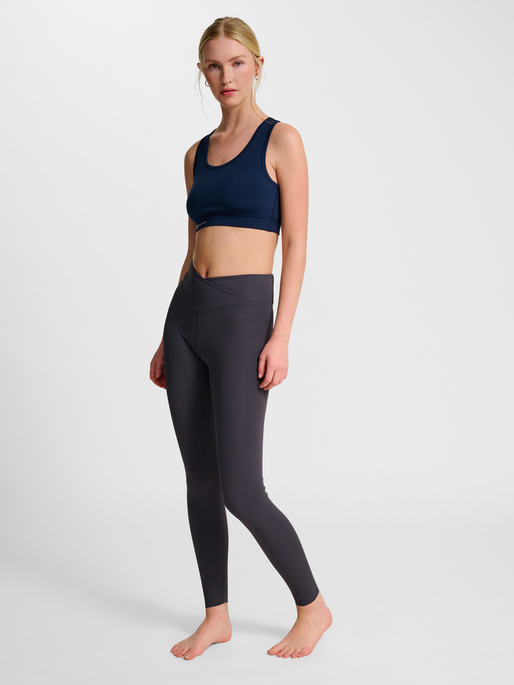 hmlYOGA WRAP HIGH WAIST W TIGHTS, EBONY, model