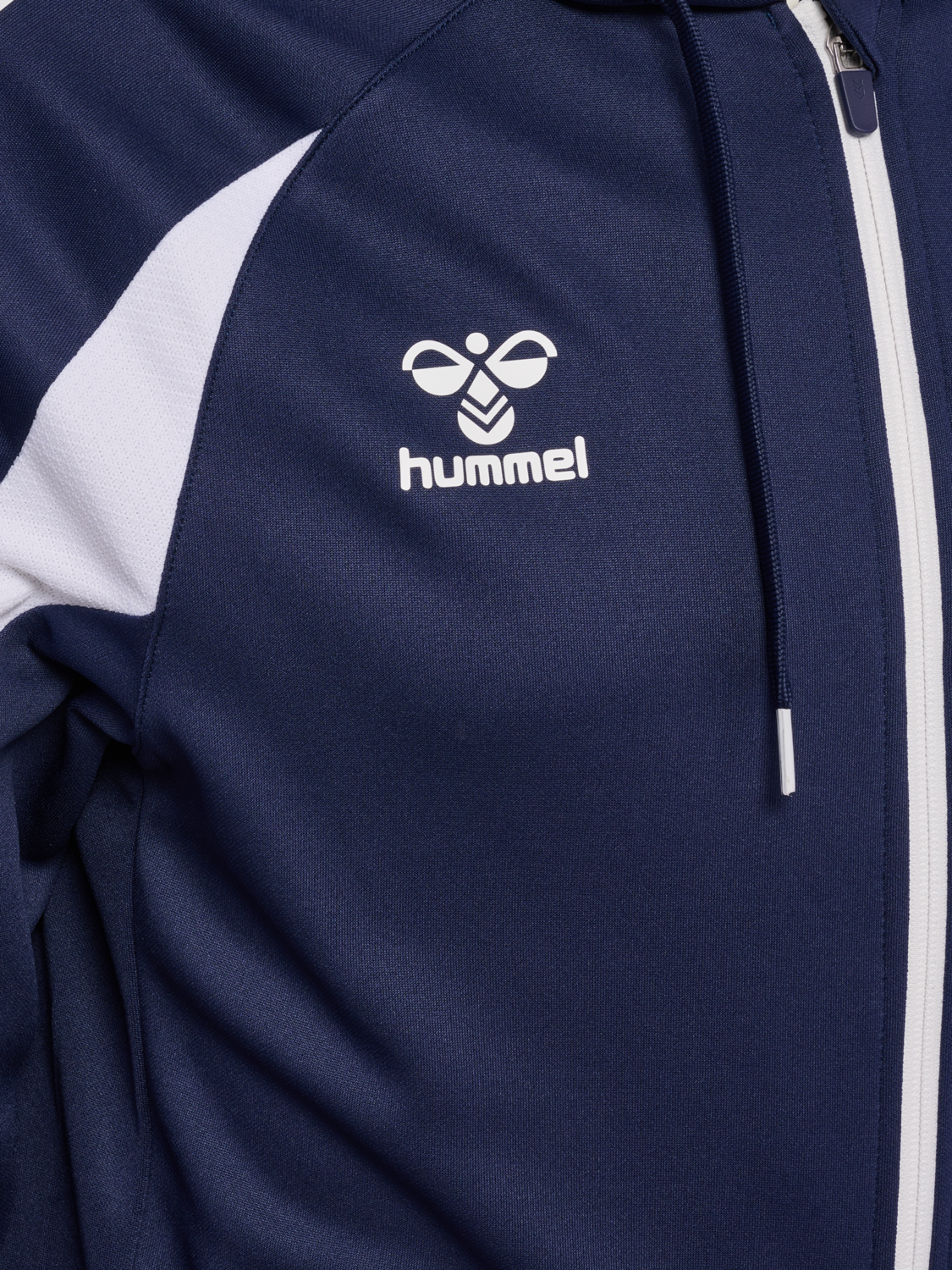 hmlCORE 2.0 ZIP HOODIE, MARINE/WHITE, packshot