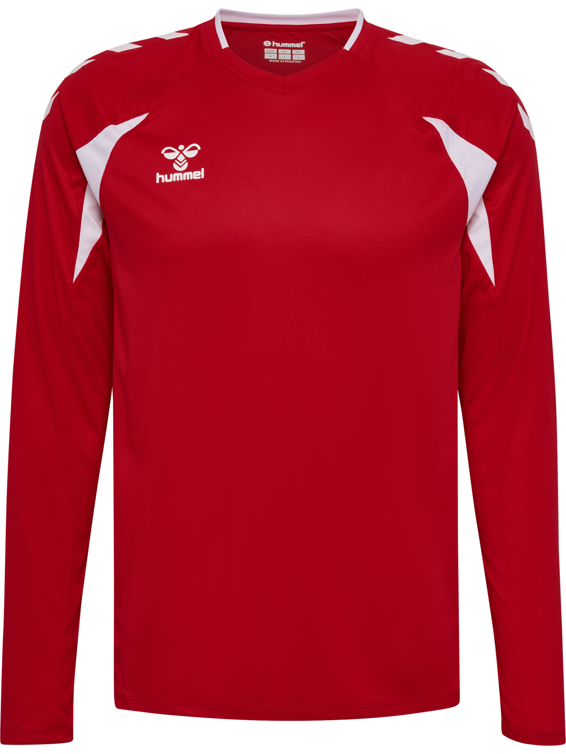 hmlCORE 2.0 JERSEY L/S, TRUE RED/WHITE, packshot