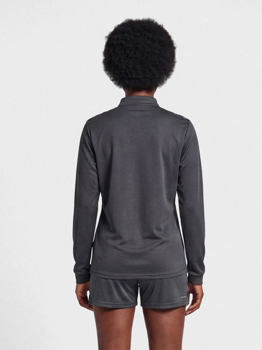 hmlAUTHENTIC HALF ZIP SWEAT WOMAN, ASPHALT, model