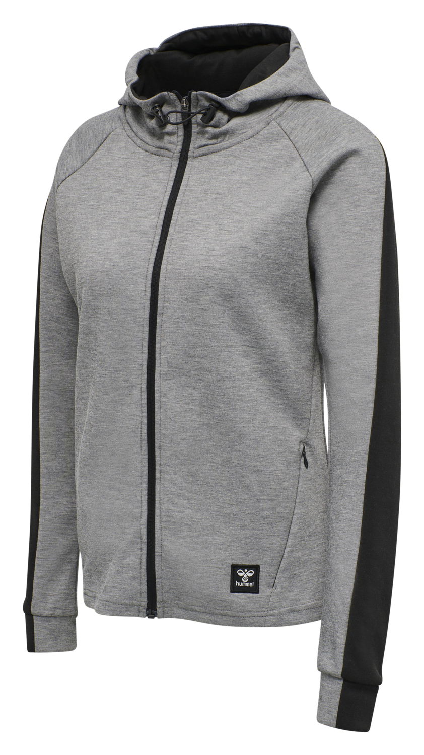 hmlESSI ZIP HOODIE, GREY MELANGE, packshot