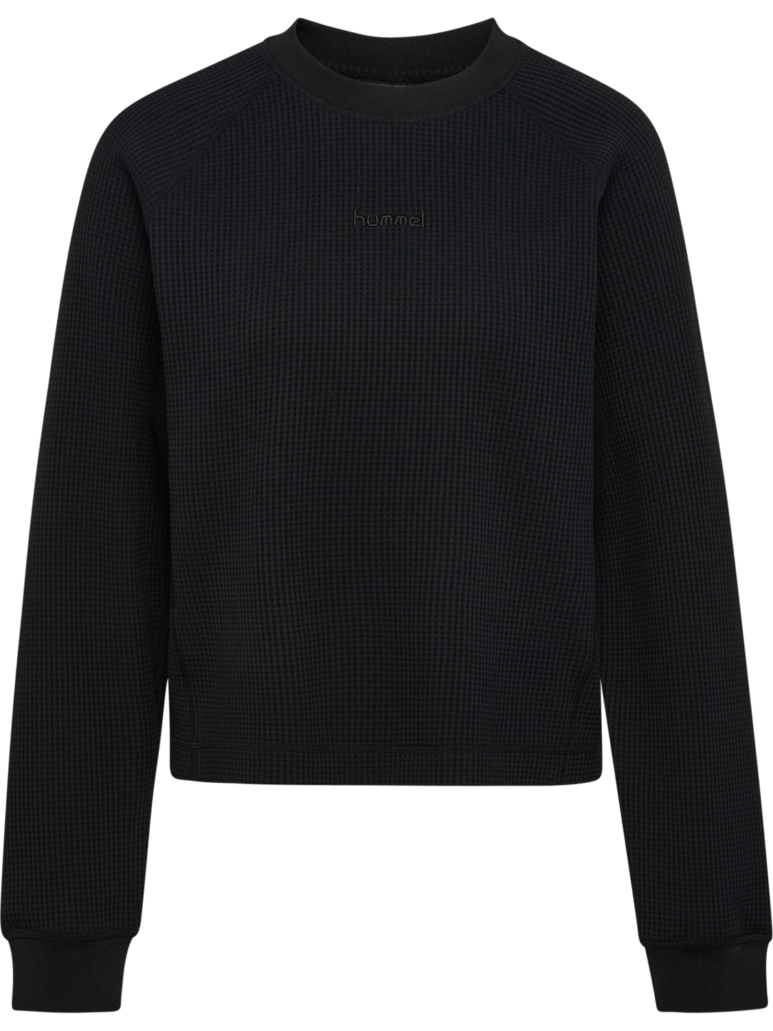 hmlSOFT WAFFLE W T-SHIRT L/S, BLACK, packshot