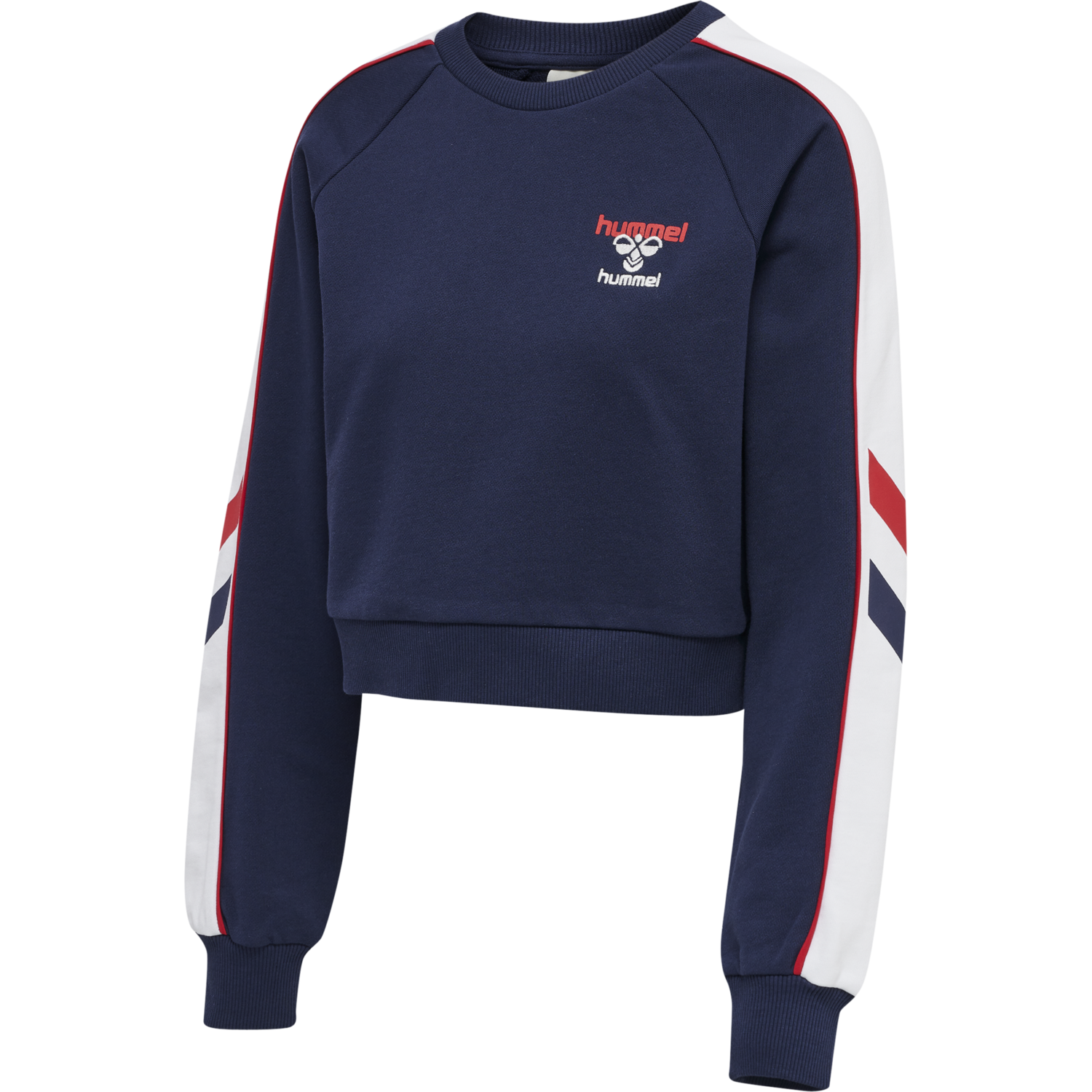 hmlIC DURBAN WOMAN CROP SWEATSHIRT, PEACOAT, packshot