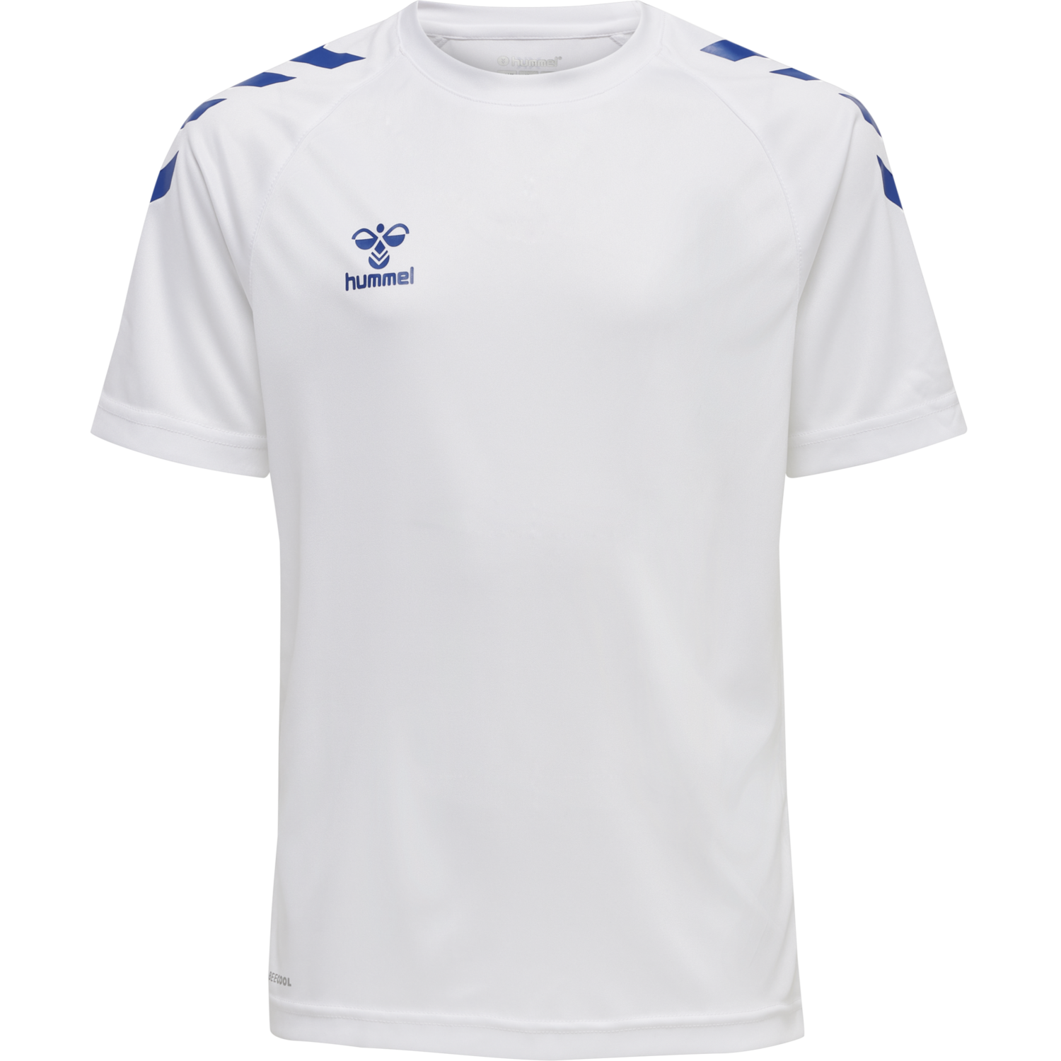 hmlCORE XK CORE POLY TEE S/S KIDS, WHITE/TRUE BLUE, packshot