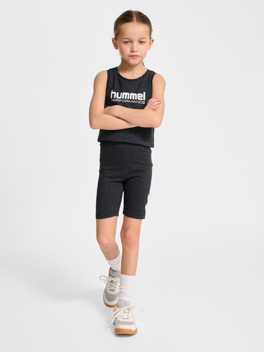 hmlJR LOGO SHORT  TIGHTS, BLACK MELANGE, model