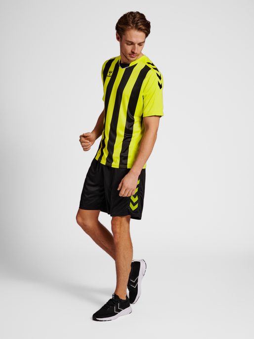 hmlCORE XK STRIPED JERSEY S/S, LIME POPSICLE/BLACK, model