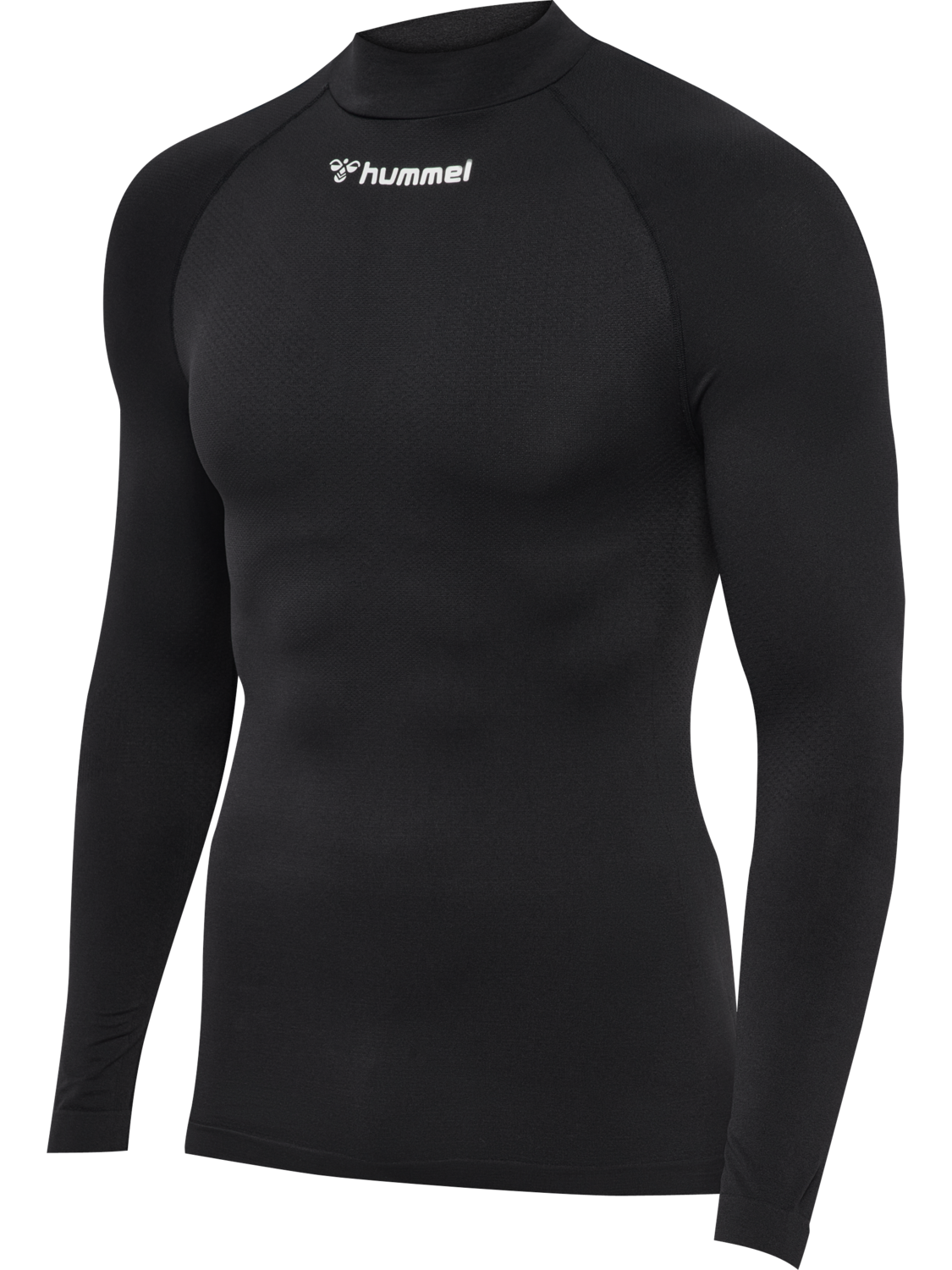 hmlBL COMFORT 2.0 MOCKNECK TEE L/S, BLACK, packshot