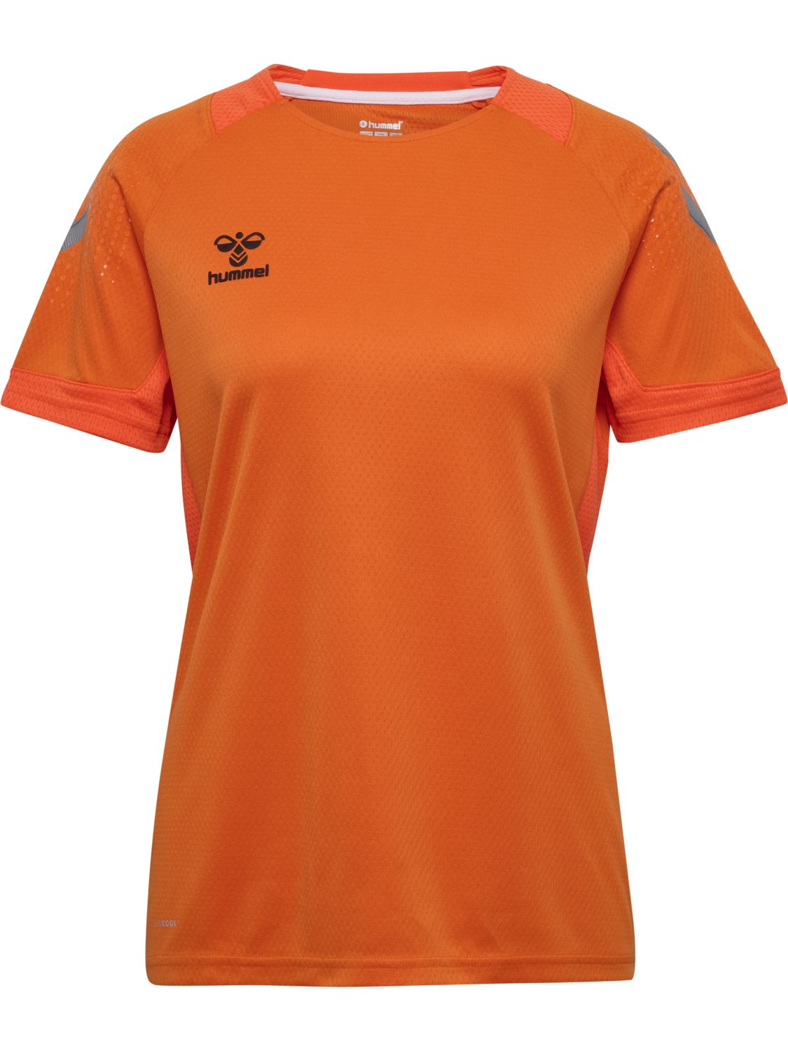 hmlLEAD WOMENS S/S POLY JERSEY, ORANGE TIGER, packshot