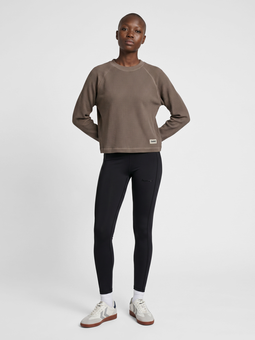hmlSOFT WAFFLE W T-SHIRT L/S, FALCON, model