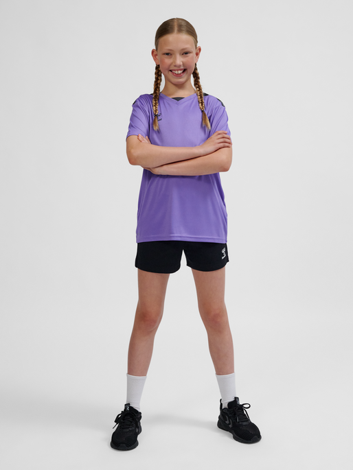 hmlAUTHENTIC PL JERSEY S/S KIDS, DAHLIA PURPLE/ASPHALT, model