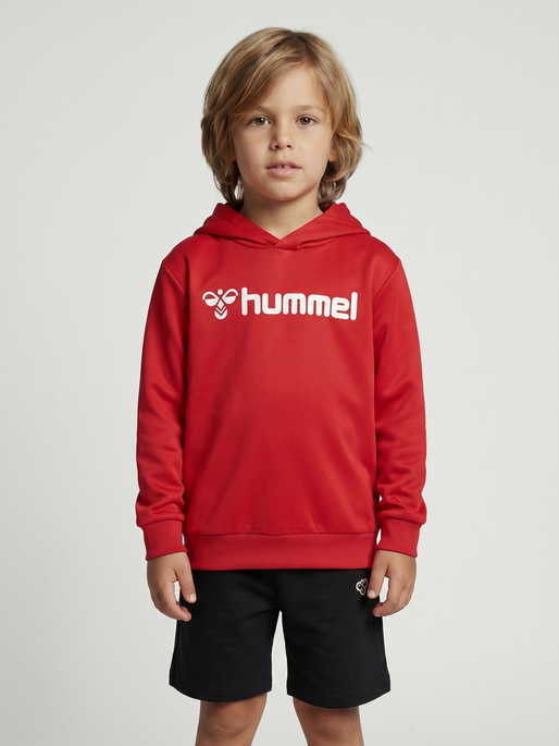 hmlLOGO HOODIE KIDS, TRUE RED, model