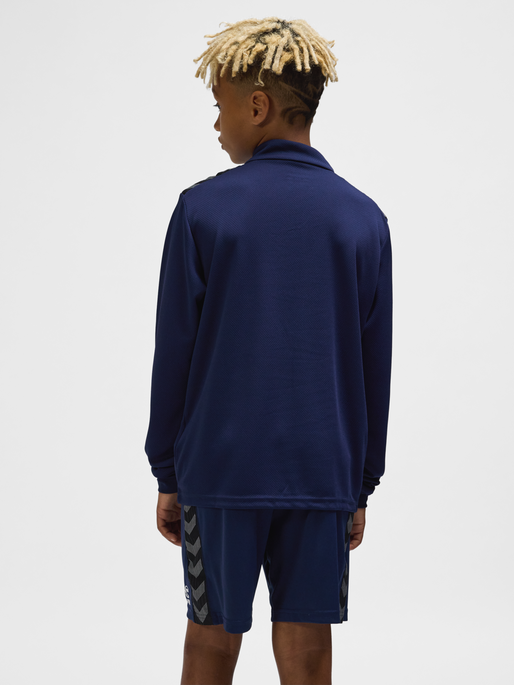 hmlAUTHENTIC HALF ZIP SWEAT KIDS, MARINE, model