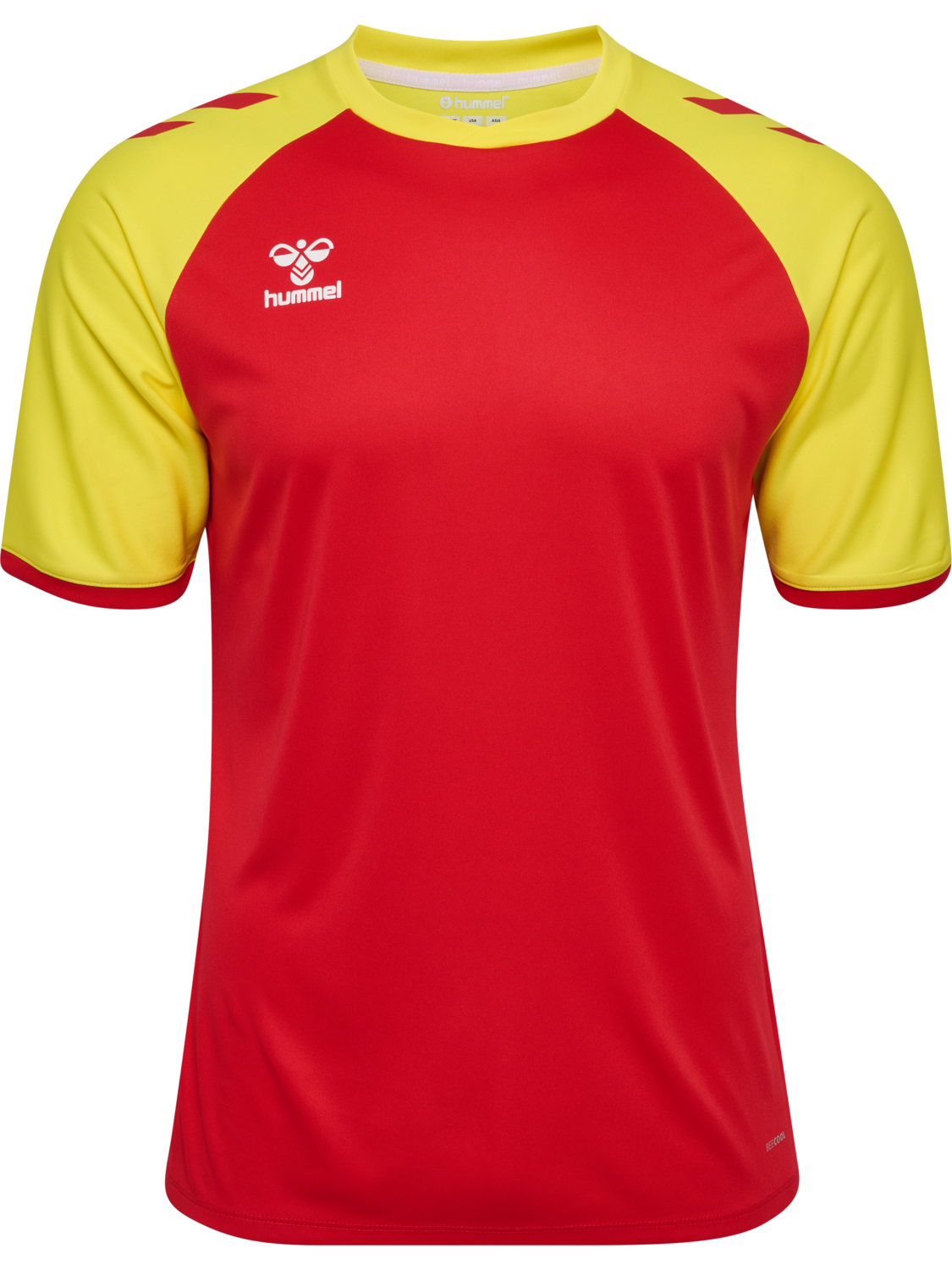 hmlMATCH LEAGUE JERSEY S/S, TRUE RED/BLAZING YELLOW, packshot