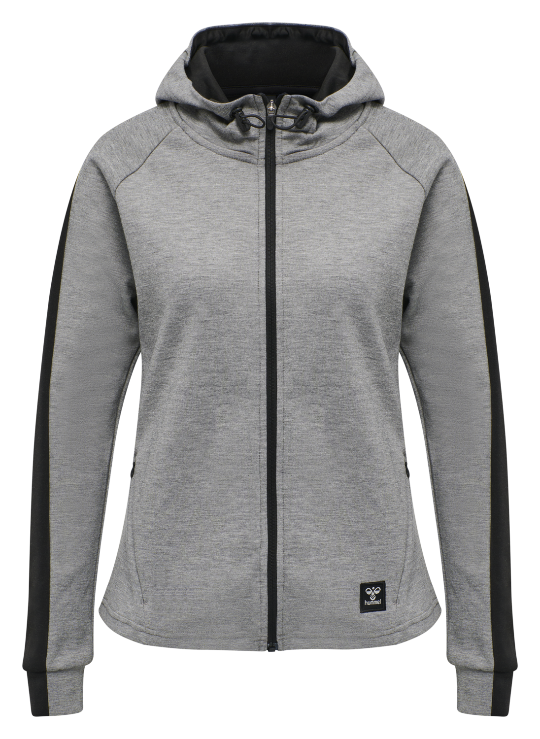hmlESSI ZIP HOODIE, GREY MELANGE, packshot