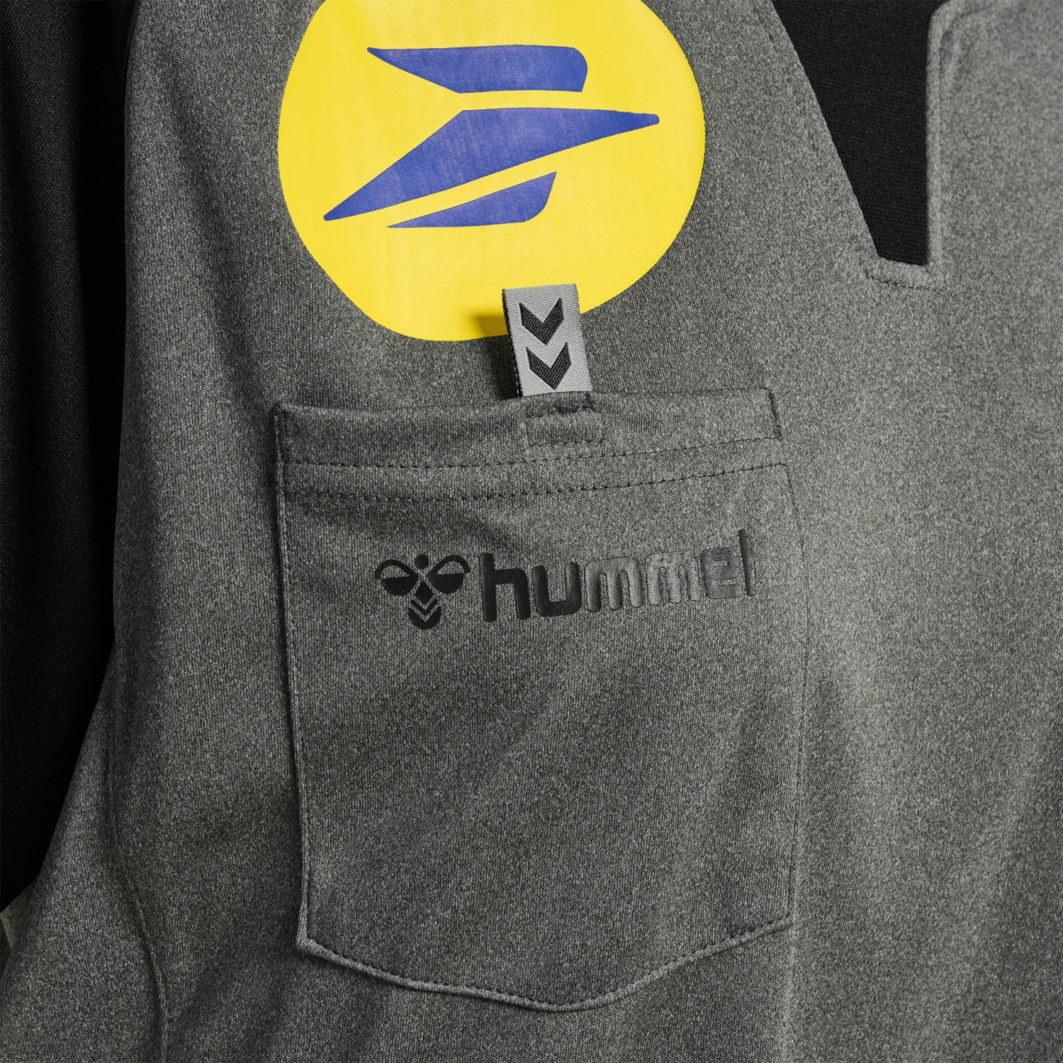 FFHB REFEREE JERSEY S/S WOMAN, GREY MELANGE WO. FRONT SPONSOR, packshot