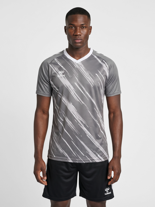 hmlMATCH TRIUMPH JERSEY S/S, STEEL GRAY/WHITE, model