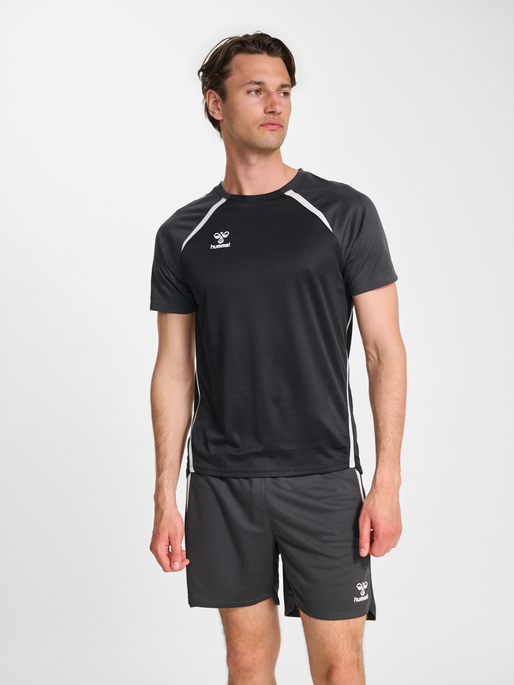 hmlLEAD 2.0 JERSEY S/S, BLACK/ASPHALT, model